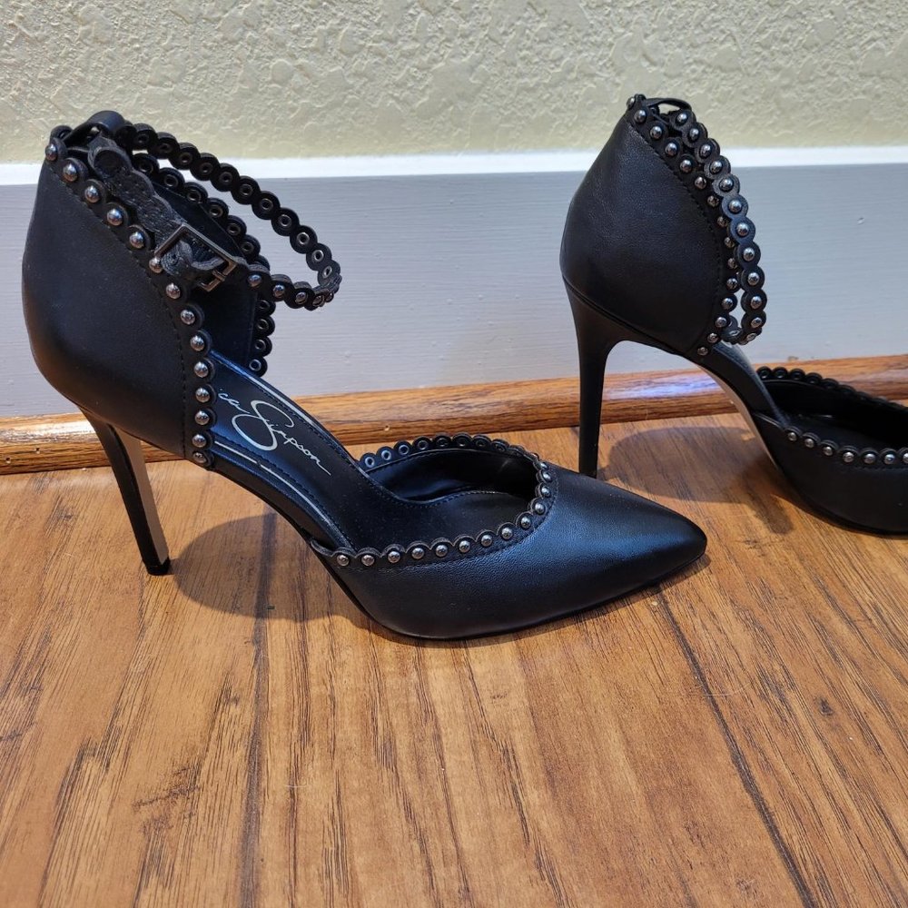 Jessica Simpson black studded heels